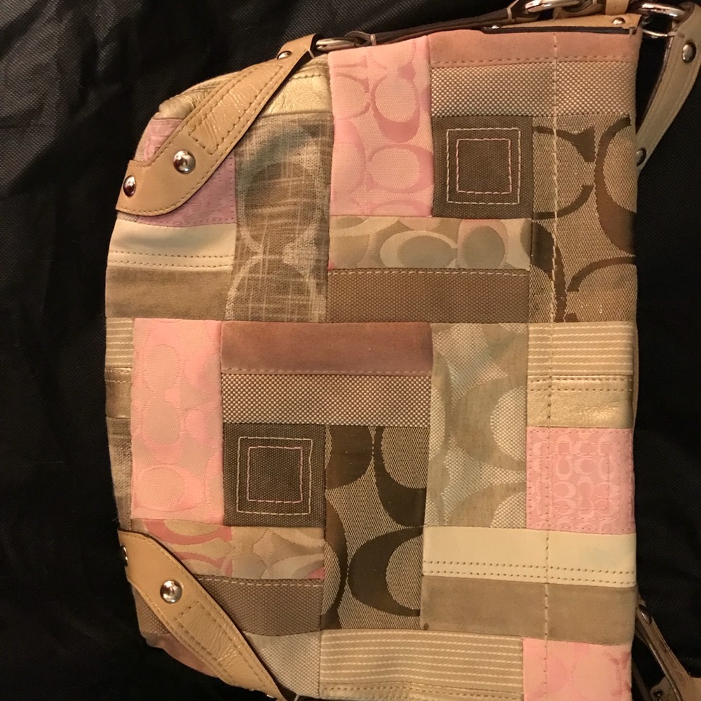Pink patchwork Coach purse